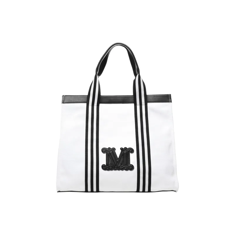 MaxMara Canvas Bag, Tote Bag, Shopping Bag, Handbag Tubas Women's White-0