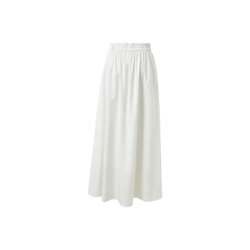 3COLOUR Casual Long Skirt Women's Ecru-1