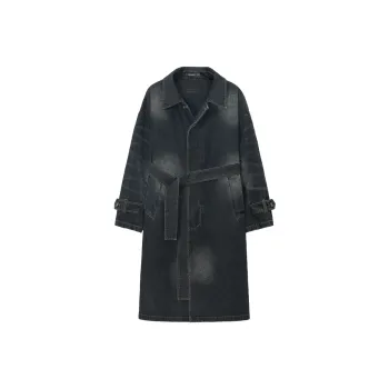 UNVESNO Trench Coat Unisex Midnight Blue