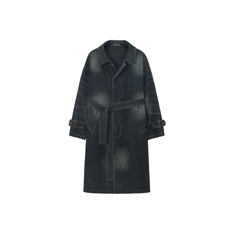 UNVESNO Trench Coat Unisex Midnight Blue-0