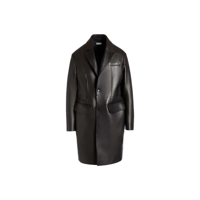 BALLY Leather Jacket Men's Black-0