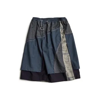 A SQUARE ROOT Casual Shorts Unisex Gray Blue