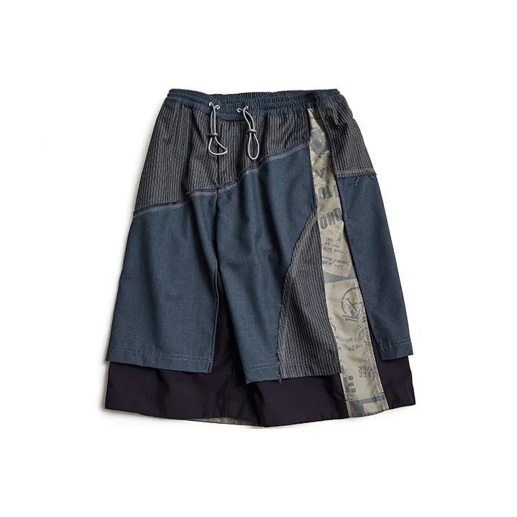 A SQUARE ROOT Casual Shorts Unisex Gray Blue-0