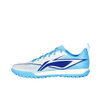 LiNing Artificial Ground Cushioning, Slip Resistant, And Abrasion Resistant Soccer Shoes Men's Fluorescent Sky Blue