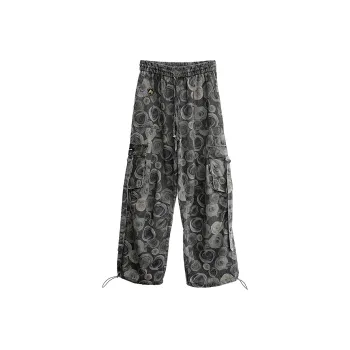 OOXOONET Casual Pants Unisex Gray Black