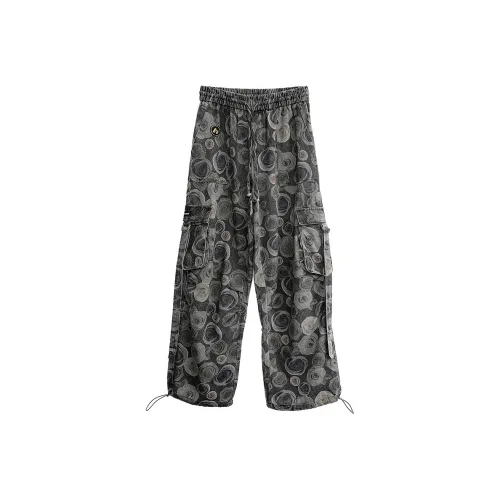 OOXOONET Casual Pants Unisex Gray Black