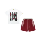 A3668DX White+Burgundy Shorts