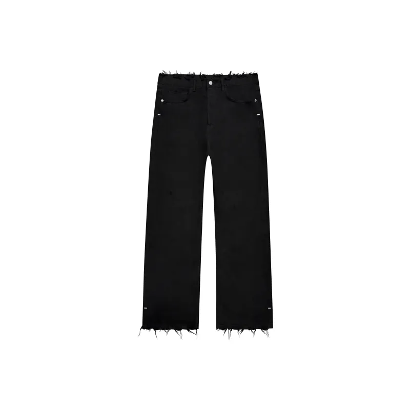 Askyurself Straight Fit Jeans Unisex Washed Black-0