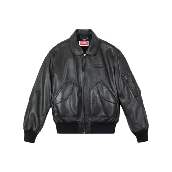 KENZO FW24 Leather Jacket Men's Black