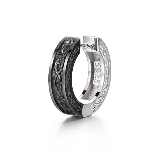IDEAGEMER 925 Sterling Silver Earrings Men's-6