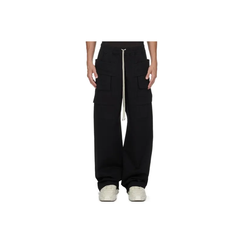 Rick Owens DRKSHDW Porterville Creatch Wide Drawstring Cargo Trousers-0