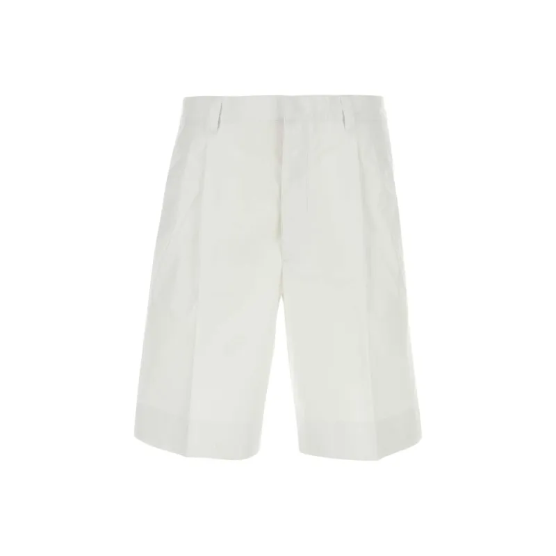 PRADA Belt Looped Straight Leg Shorts-0