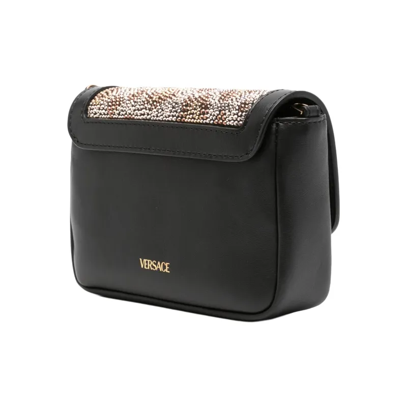 FANSIZHE Gianni Cow Leather Shoulder Bag Women's Black-1