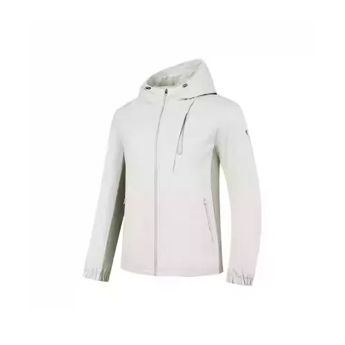 QIAODAN Trench Coat Men's Smoke White/Mist Pine Green