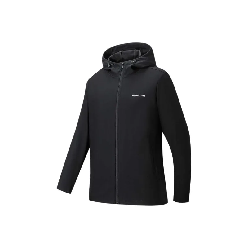 Erke Tennis Series Trench Coat Men's Jet Black-0