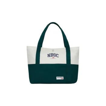 New Balance Fabric Tote Bag Shopping Bag Handbag Regular Unisex Ecru & Green