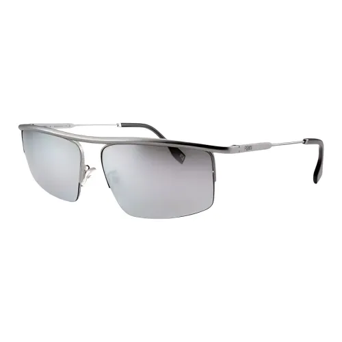 FENDI Metal Rectangular Sunglasses Men's Silver