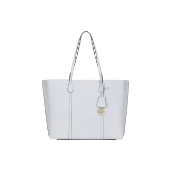 TORY BURCH Perry Calfskin Tote Bag, Shopping Bag, Shoulder Bag, Handbag Regular Women's Green Purple Gray