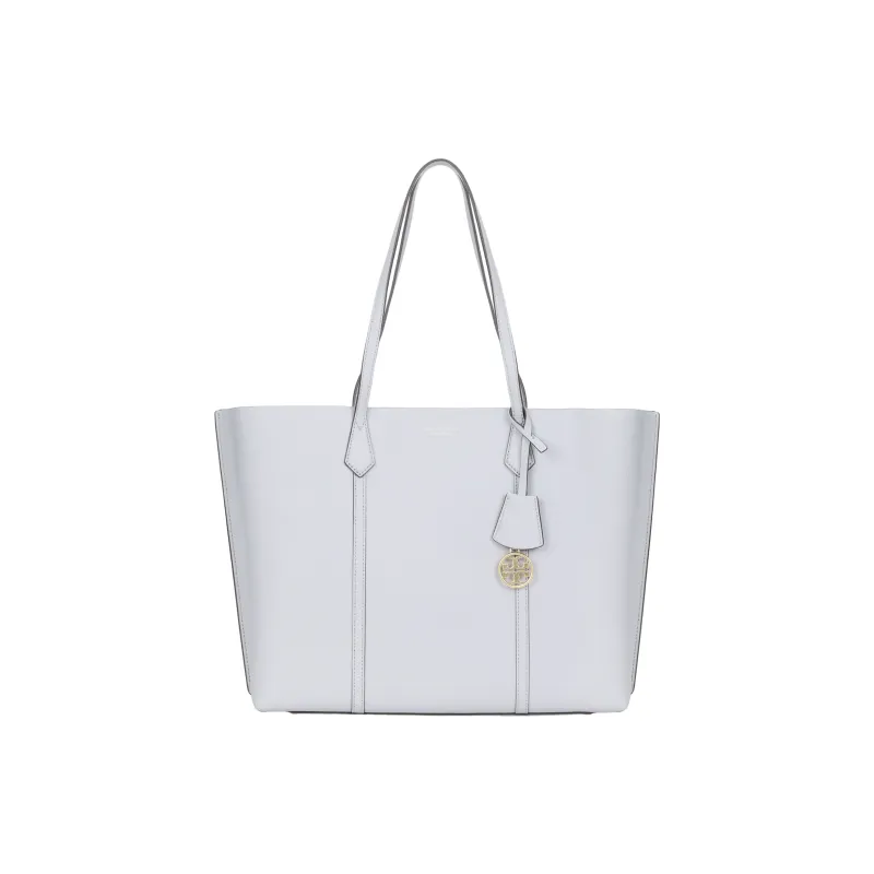 TORY BURCH Perry Calfskin Tote Bag, Shopping Bag, Shoulder Bag, Handbag Regular Women's Green Purple Gray-0