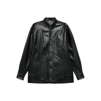 Mugler Piercing detail Leather Shirt