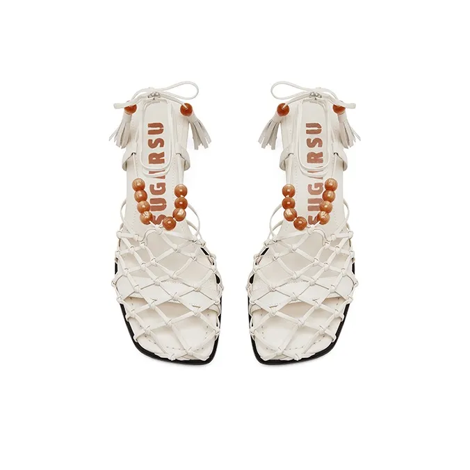 SUGARSU Roman Sandals Women's Ecru-3