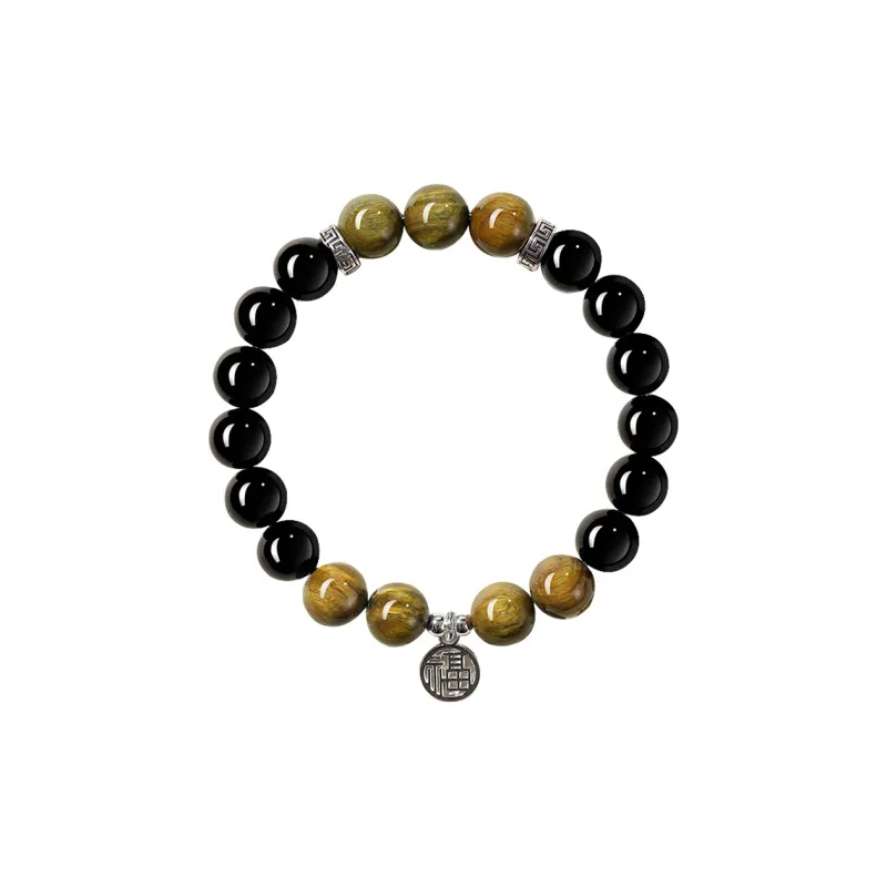 ZUIWENGLANGYASHANWENCHUANG Obsidian Bracelets Unisex-6