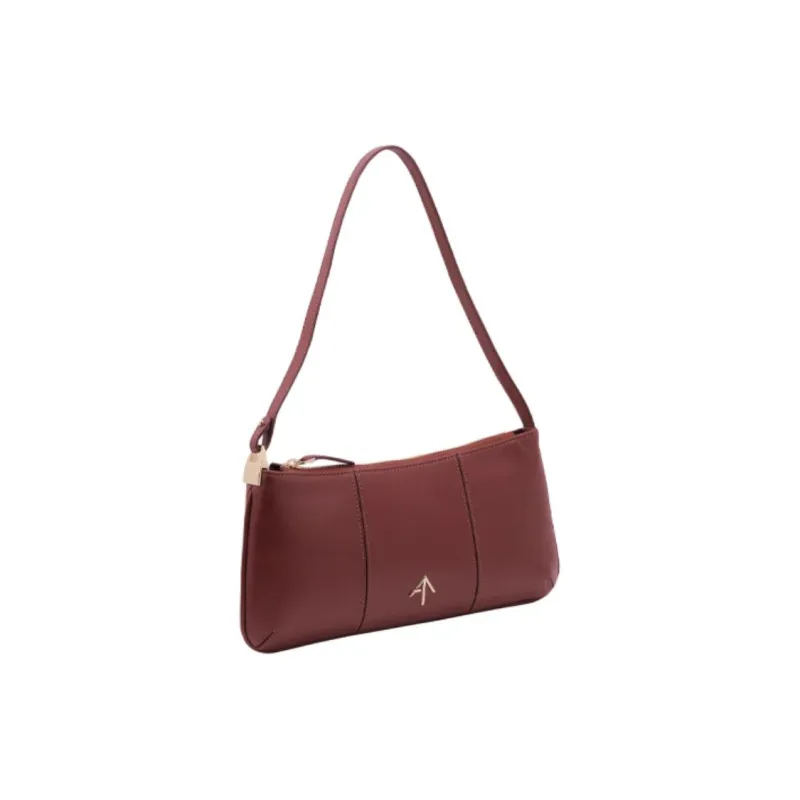 Manu Atelier PITA Series Smooth Calf Leather Shoulder Bag Women's Red-1