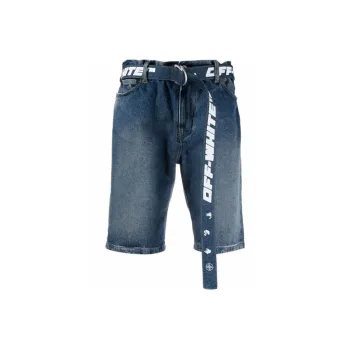 OFF WHITE Belted Denim Shorts