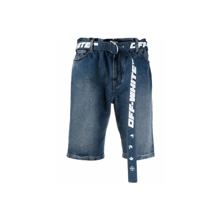 OFF WHITE Belted Denim Shorts-0