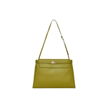 ARKET Cow Leather Shoulder Bag Large Size Women's Green