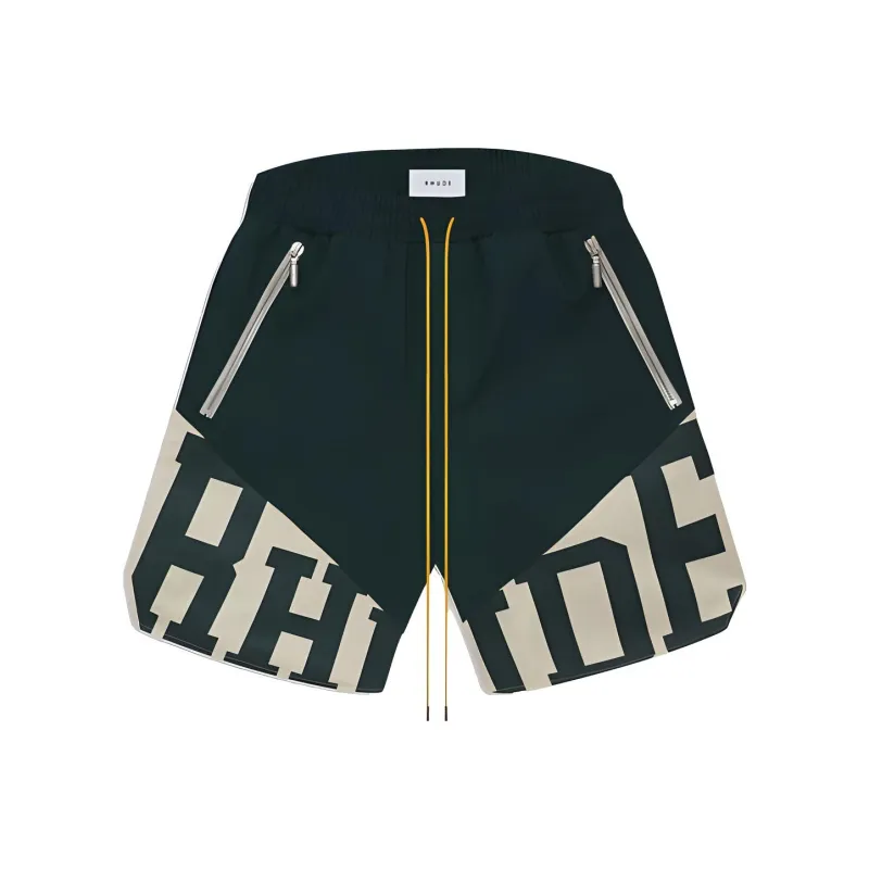 RHUDE Casual Shorts Men Dark Green-0