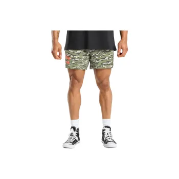 GYMSHARK PRINTED LIFTING MESH 5' SHORTS Casual Shorts Men's Green