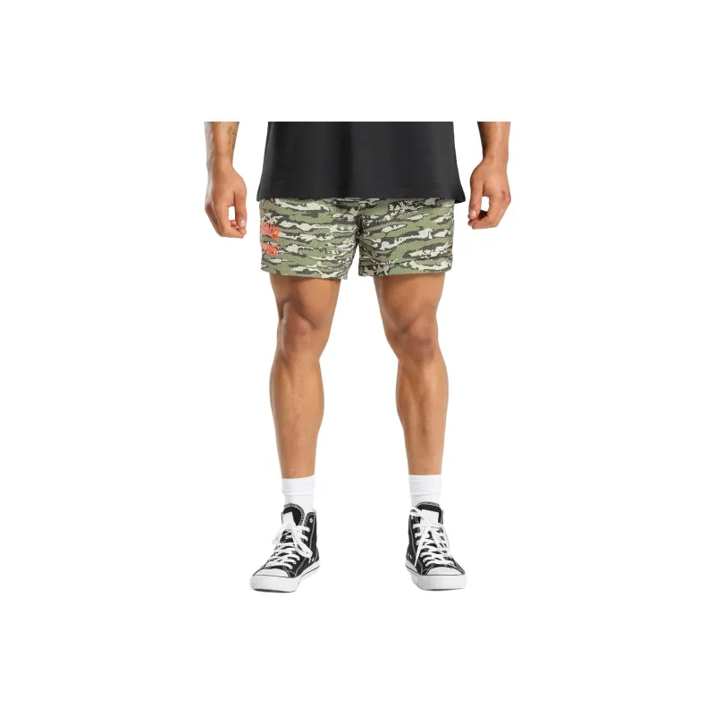GYMSHARK PRINTED LIFTING MESH 5' SHORTS Casual Shorts Men's Green-0