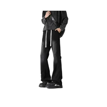 Fakeyoung Jeans Unisex Distressed White Black
