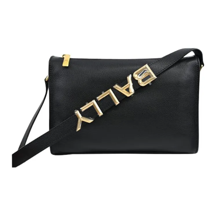 BALLY Calfskin Crossbody Bag, Shoulder Bag Men's Black-4