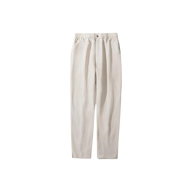 XUANSHENG Pure Linen Casual Pants Men's-0