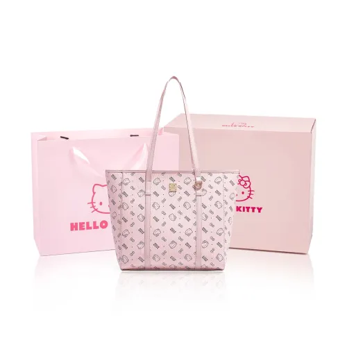 MESUCA Sanrio Hello Kitty Series PU Shopping Bag, Handbag, Shoulder Bag Women's Pink/Brown