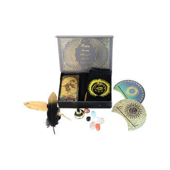 Abay Black Sun Waite Tarot Collectible Feather Set PET Card Board Games