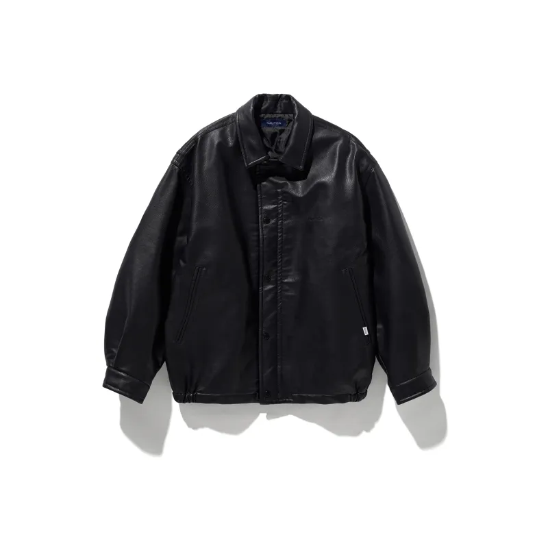 Nautica White Sail Faux Leather Jacket Men's-0