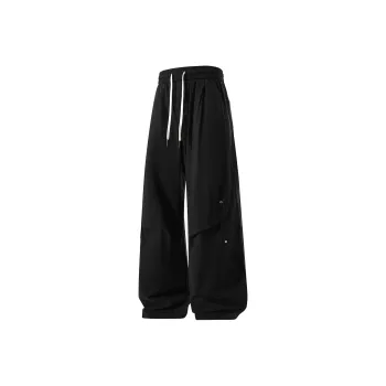 BOTH PLAY Minimalist Style Fashion Comfortable Solid Color Casual Pants Unisex Black