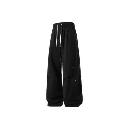 BOTH PLAY Minimalist Style Fashion Comfortable Solid Color Casual Pants Unisex Black