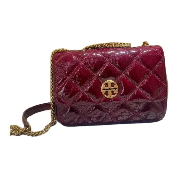 TORY BURCH Quilted Leather Crossbody Bag, Shoulder Bag Small Size Women's Red