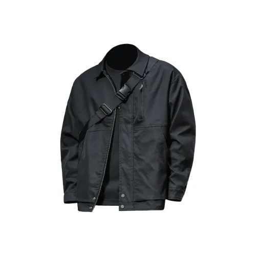 Seasonal Words Jackets Coats Men's Black