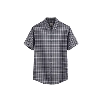 DIDIBOY T Shirts Men Gray Plaid