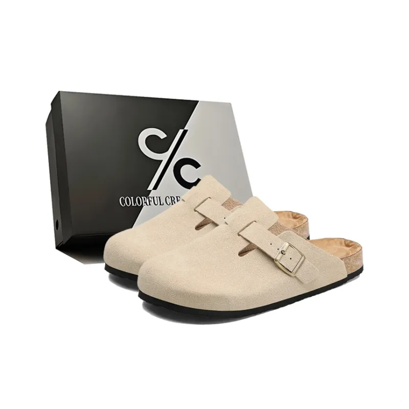 Colorful Creations Cork Sole Odor Resistant Abrasion Resistant Slip Resistant Closed Toe Slippers Unisex-6