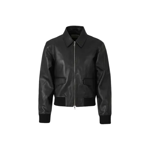 OFFICINE GENERALE Leather Bomber Jacket