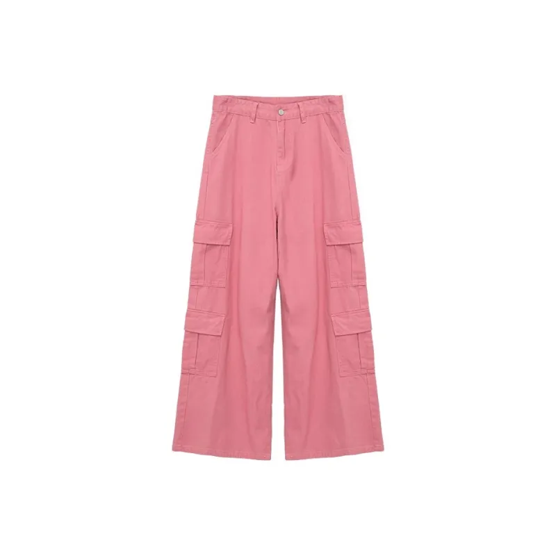 CUIBUJU Cargo Pants Unisex Pink-0