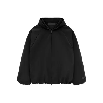 Fear Of God Essentials Bonded Nylon Hooded Bomber Jacket