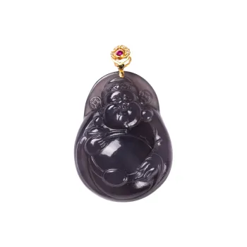 Execute The Blessing Hetian Jade Pendants Smoky Purple Unisex
