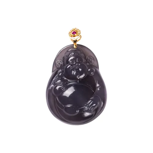 Execute The Blessing Hetian Jade Pendants Smoky Purple Unisex